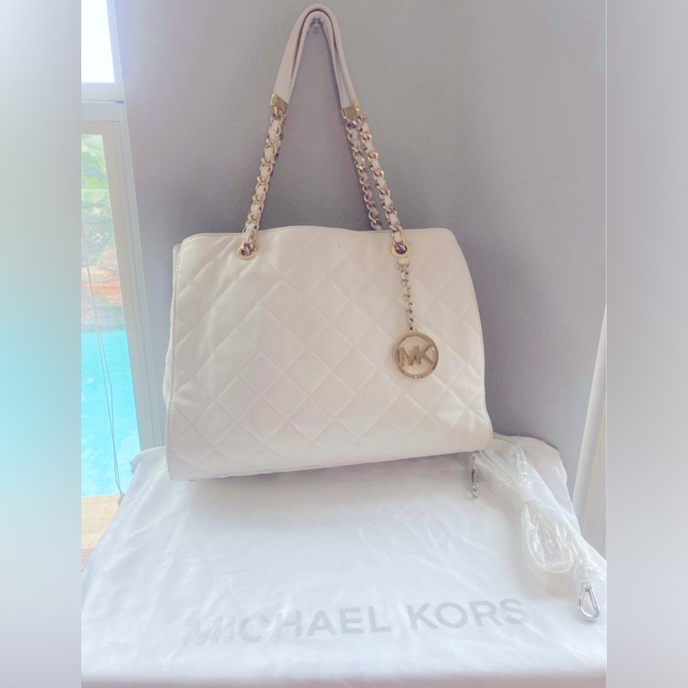 Quilted White Leather Michael Kors purse